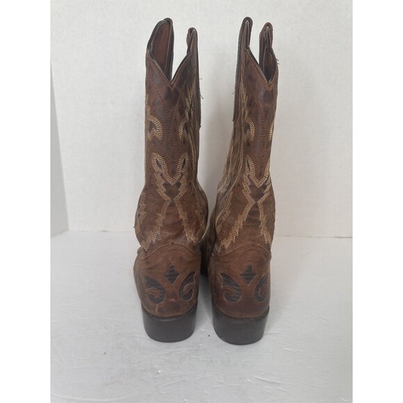 JB DILLON COWBOY SNIP TOE Boot 7.5 D Men  Lizard INLAY Brown Western  Inlay main image 8